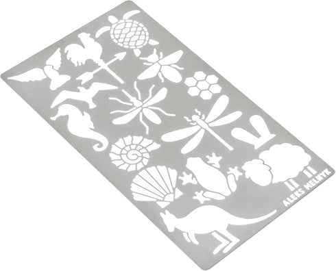 Aleks Melnyk No.43 Metal Stencils, Small Animals, Woodland, Pets, Cat, Dog, Fox, Lizard, Sea Ocean Animals, Kit 3 PCS, Templates for Wood Burning,...