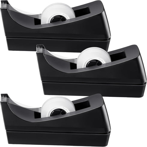 3 Pack Desktop Tape Dispenser Tape Roll Dispenser Non Skid Base Tape Dispensers Desk Tape Dispenser for Office Home School (Tape Not Included)...