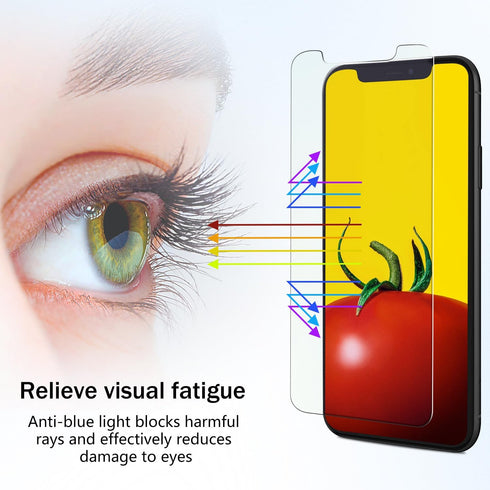 HPTech (2 Pack) Screen Protector Designed for iPhone 11 Pro Max, iPhone XS Max 6.5-inch Anti Blue Light Tempered Glass Film, Easy to Install, Bubb...