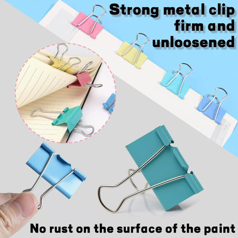 Colored Small Binder Clips 0.75 Inch(100 Pack), Small Binder Clips Micro Clips Paper Clamps for Office and Home Supplies...