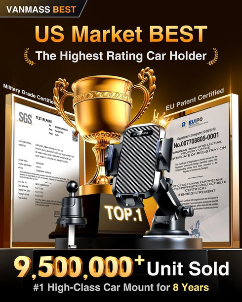 VANMASS ?2024 Newest & Strongest Military-Grade Cert Car Phone Holder Mount?Over 60LBS Suction? Dashboard Windshield Cell Automobile Cradles Truck...