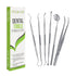 Dental Tools, 6-Pack Stainless Steel Teeth Cleaning Kit - Dental Scraper, Pick, Mouth Mirror, Tweezer for Dentist, Personal, Pets - Tartar & Plaqu...