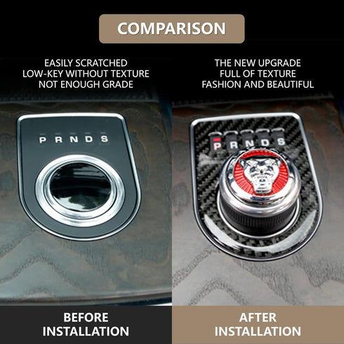 ARKPSKNIGHT 3D Gear Shift Knob Cover,Sports Preformance Modification,Brand Logo Badge Decal Compatible with Jagvar Accessories(Red Chrome 3D)...