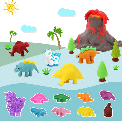 salipt Play Dough Tools for Kids, 40 PCS Playdough Tools Kit Include Dough Dinosaur Unicorn Animal World Accessory,Molds Rollers Cutters Scissors ...