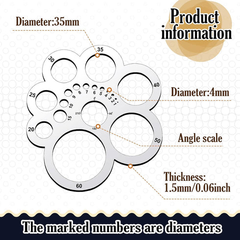 Weewooday Leather Corner Punch Set Round Leather Corner Cutting Ruler Metal Circle Template Cutting Tools for Drawing Drafting Craft Projects DIY ...