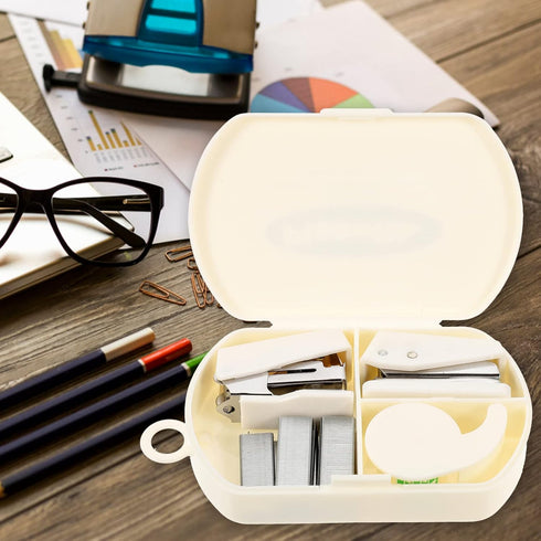 Staplers for Desk Mini Stapler 1 Set Desk Accessory Kits 3 in 1 Desktop Stapler Hole Punch Tape Dispenser Office Supplies Set for Office Home Stat...