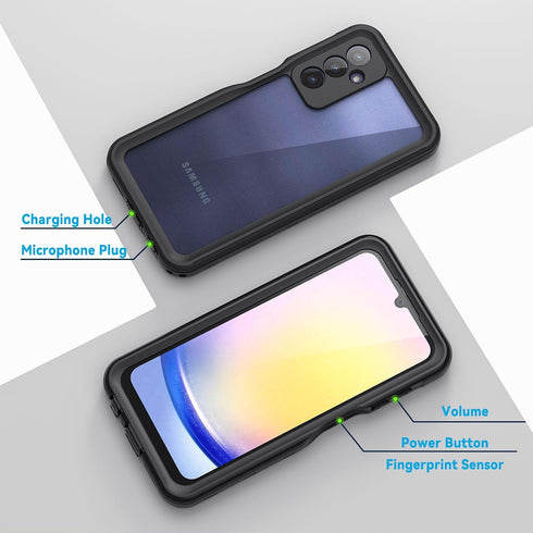 Lanhiem for Samsung Galaxy A25 5G Case, IP68 Waterproof Dustproof, Built-in Screen Protector, Rugged Full Body Shockproof Protective Cover for Sam...