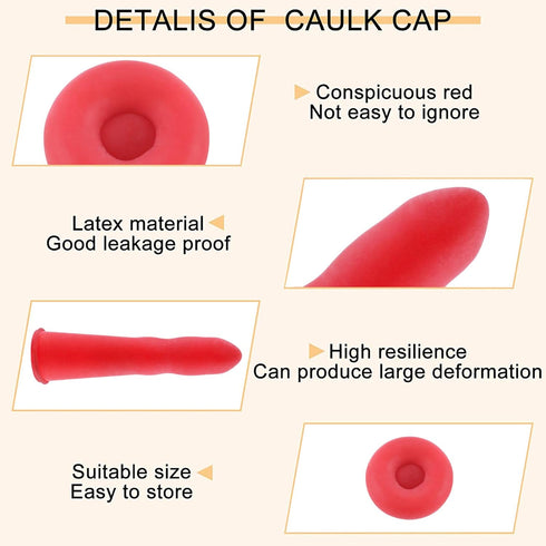 Caulk Cap Caulk Sealer Saver Caulking Tube Covers Caulk Finishing Tool Universal Caulking Caps for Sealing and Preserving (100)...