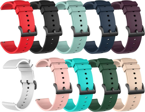 10Pack Compatible with FITVII H56/FT26 Fitness Tracker 1.7 inch Bands 22mm, Replacement Breathable Lightweight Soft Silicone Sweat Resistant Sport...