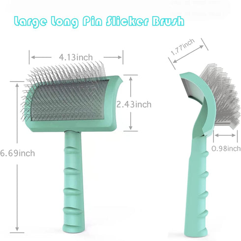 Large Slicker Brush for Dogs,Cats,Extra Long Pin Shedding Brush for Long Haired Dog,Cat, Pet Grooming Wire Brush for Thick Undercoat Curly Hair,25...