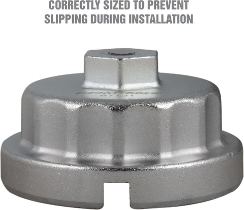 OEMTOOLS 87131 64.5 mm 14 Flute Oil Filter Wrench, Oil Filter Cap Wrench for 2.0 to 5.7L Engines, For Use with Toyota, Oil Cap Filter Wrench Preve...