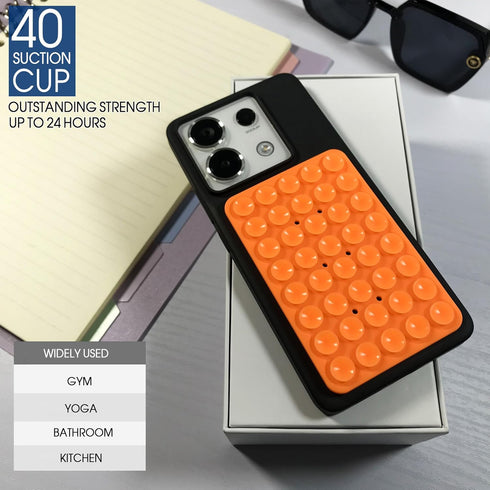 Double Sided Silicone Suction Cup Phone Mount Case for Selfies and Videos - Attach to Glass, Mirrors, Kitchen, Bathroom Sticky Grip for iPhone and...