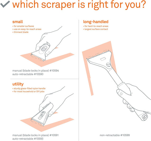 Slice 10593 Regular - Auto-retractable, Utility Scraper, Ceramic Blade Automatically Retracts, Rust Free, Finger Friendly, Soft-Touch Comfort Grip...