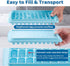 ARTLEO Ice Cube Tray with Lid and Bin for Freezer, Easy Release 55 Trapezium Ice Cube Tray with Cover, Storage Container, Scoop, Flexible Durable ...