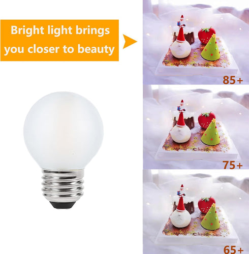 Frosted E26 LED Bulb 4W Dimmable Warm White 2700K, 40 Watt Equivalent LED Light Bulbs, G16.5 Edison LED Frosted Globe Light Bulbs, Vintage Light B...