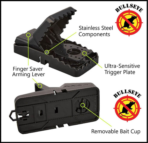 Bullseye Traps with Stainless Steel Metal Components (Small (for Mice) - with Teeth, 6)...
