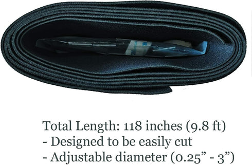9.8 Feet Cable Management Sleeve and Wire Cord Organizer with 10 Mount and Ties. Adjustable Premium Neoprene Wraps for Computer Desk, TV, Electric...