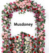 Musdoney 4Pcs 32.2 FT Fake Rose Vine Flowers Plants Artificial Flower Garland Hanging Rose Ivy Home Hotel Office Wedding Party Garden Craft Art De...