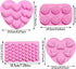 6PCS Diamond Heart Silicone Mold Valentines Day Rose Flower Chocolate Mold Heart Shape Mousse Cake Mold with 2 Liquid Dropper for Baking Candy Fon...