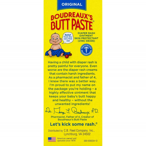 Boudreaux's Butt Paste Diaper Rash Ointment | Original Formula | 2-Ounces Tube | 1-Unit...