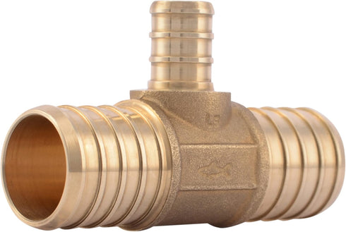 SharkBite 1 Inch x 1 Inch x 1/2 Inch Crimp Reducing Tee, Brass Plumbing Fitting, PEX Pipe, PE-RT, UC415LFA...