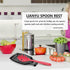LIANYU Black Spoon Rest for Kitchen Counter, Stainless Steel Spoon Holder for Stove Top, Spatula Spoon Ladle Utensil Holder with Square Bottom, He...