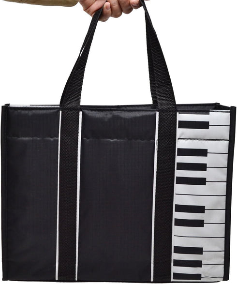 Piano Keys Music Tote Bag With 5mm sponge Waterproof Oxford Cloth Handbag Shopping Bag with Magnetic Snaps Buckle...