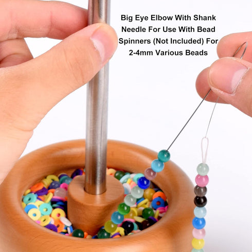 Big Eye Beading pin with Handle, 5.3 "Stainless Steel Beading pin is Used for Bead Rotating Machine, Plastic Loose Beads, Glass Beads, DIY Handmad...