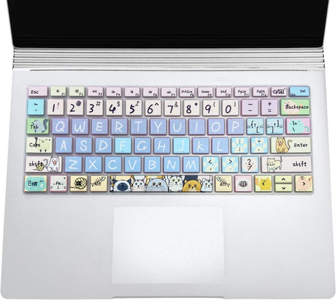 Keyboard Cover for Microsoft Surface Book 2 13.5&15 inch/Surface Laptop 2017/Laptop2 2018, Silicone Skin Protector with Pattern, US Layout, Cute C...