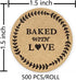 Baked with Love Stickers,Homemade/Handmade with Love Baking Labels for Bakeries,Weddings,Baby Showers (Brown, 1.5)...