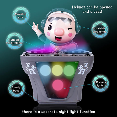 DJ Piggy Swinging Music Toy - Joyful Music, Cool Lights, Safe and Enjoyable Play, Suitable for Children Aged 3-8. Let's Swing Together with DJ Pig...