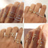 Gold Knuckle Stacking Rings Set for Women, Boho Dainty Sparkle Crystal Rhinestone Moon Star Rings Sets, Vintage Joint Rings Pack Jewelry Gift for ...