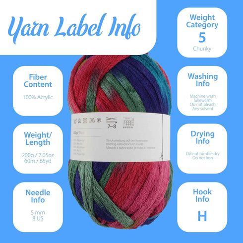 JubileeYarn Mesh Fishnet Yarn - Chunky Acrylic - 200g/Skein - Ocean Blue - 2 Skeins......