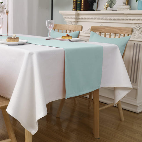 DUALIFE Handcrafted Solid Color Dining Table Runner for Wedding Party Birthday Graduations, Banquet Catering Services Event?Dresser Scarf, Double-...
