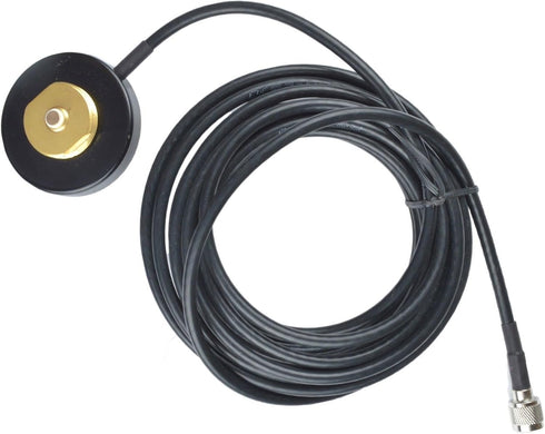 Black MUHF Motorola Mini-UHF 2 1/4" Mini Magnet Mount NMO Mag Mount 16 Foot Antenna Cable Roof or Trunk for Mobile Radios...