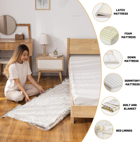 Mattress Vacuum Storage Bag Zippered Mattress Bag Vacuum Sealer Bag for Memory Foam Mattress Moving Shipping Storage...