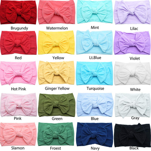 CÉLLOT 20 Colors Super Stretchy Soft Knot Baby Girl Headbands with Hair Bows Nylon Head Wrap For Newborn Baby Girls Infants Toddlers Kids...