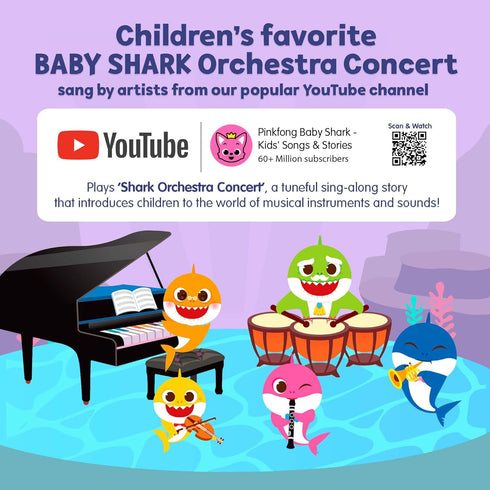 Pinkfong Baby Shark Family Orchestra Concert Sound Book l Baby Shark Toys | Learning & Education Toys | Interactive Books for Infant & Toddlers & ...