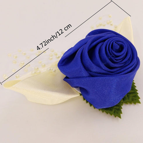 Arlai 1 pcs Wedding Bridesmaid Bride Wrist Corsage Decoration Hand Flower, Dark Blue...