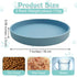 Silicone Cat Bowl Set of 2 Shallow Cat Food Dish 7in Wide Cat Plates Relief Whisker Fatigue Pet Feeding Bowls for Kittens Puppy Dog (Round Blue)...