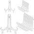 20 Pack Plastic Easel Plate Stands for Display Pictures, Photo, Dish, Art Pieces, Certificates, Placecard, Posters, Envelopes and Small Boards, 2 ...
