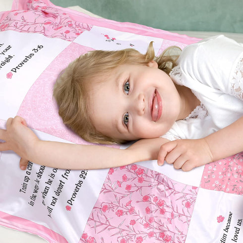 Oudain Christian Baby Blankets for Baby Blanket with Bible Verses Scripture Flowers Paisley Baby Receiving Baptism Blanket Christian Christening G...