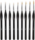 AIEX 9 Pieces Fine Detail Paint Brush Miniature Mini Paints Brush Set for Acrylic, Watercolor, Oil, Face, Nail, Scale Model Painting, Line Drawing...