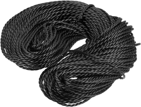 MECCANIXITY Twisted Mason Line Nylon Twine String Cord Black 50M/164 Feet 4MM Dia for Netting, Landscaping, Home Improvement, DIY Projects, Crafti...