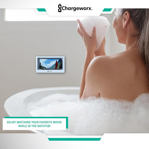 Waterproof Shower Phone Holder | Wall-Mountable Smartphone Holder for Bathroom, Kitchen | Touchscreen Enabled, Anti-Fog, Universally Compatible | ...