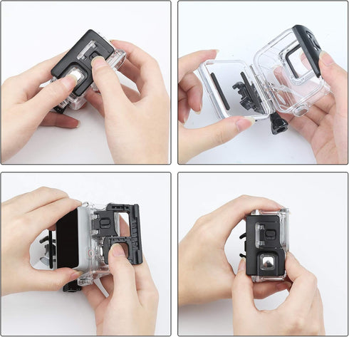 D&F Waterproof Housing Case for HERO7 White & Hero 7 Silver, 30M Underwater Photography Protective Shell with Screen Protector Films and Anti-Fog ...
