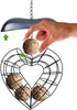 Hanging Wild Bird Feeder, Suet Ball Bird Feed Dispenser, Suet Ball Holder for Outside, Fat Ball Feeder, Heart Shaped...