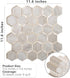 STICKGOO Hexagon Peel and Stick Backsplash Tile, Stick on Backsplash for Kitchen and Bathroom, Beige Marble Look PVC Mixed Metal Gold Self Adhesiv...