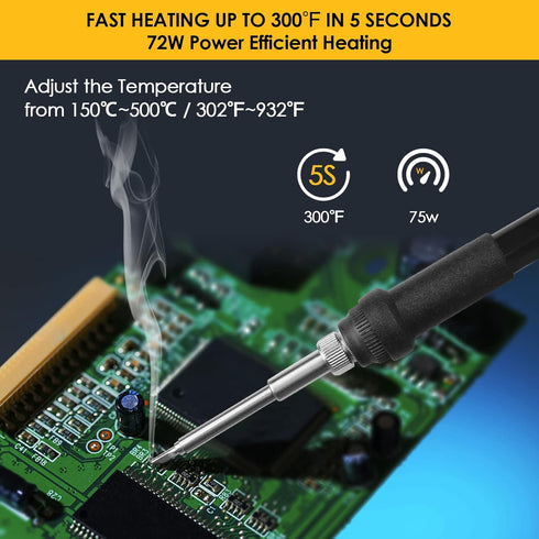 Cordless Soldering Iron Station compatible w/Dewalt 20V Max Battery (NOT Included) with Digital Display, Auto-Sleep, °C/°F Conversion, Welding Too...