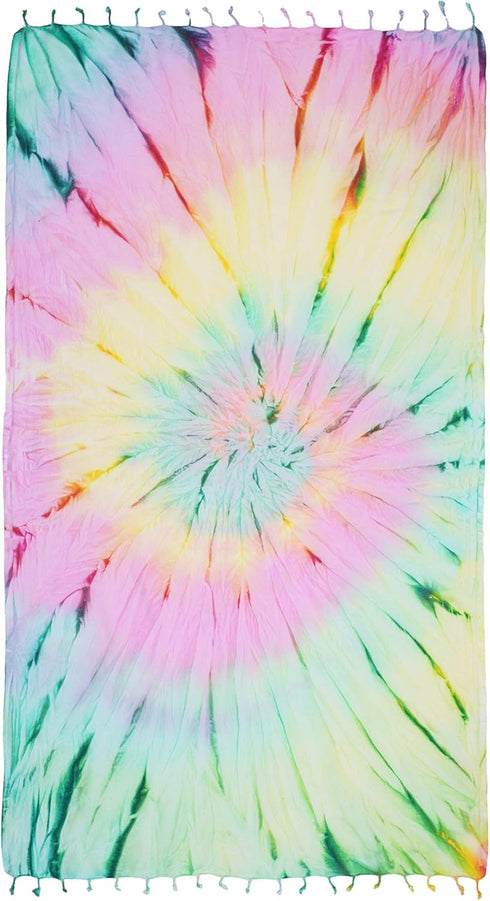 Brand Tie Dye Pestemal Turkish Beach Towel, 33 Inch X 65 Inch Beach Towel Bath Pool Yoga Pilates Picnic Blanket Tapestry - (Supernova)...